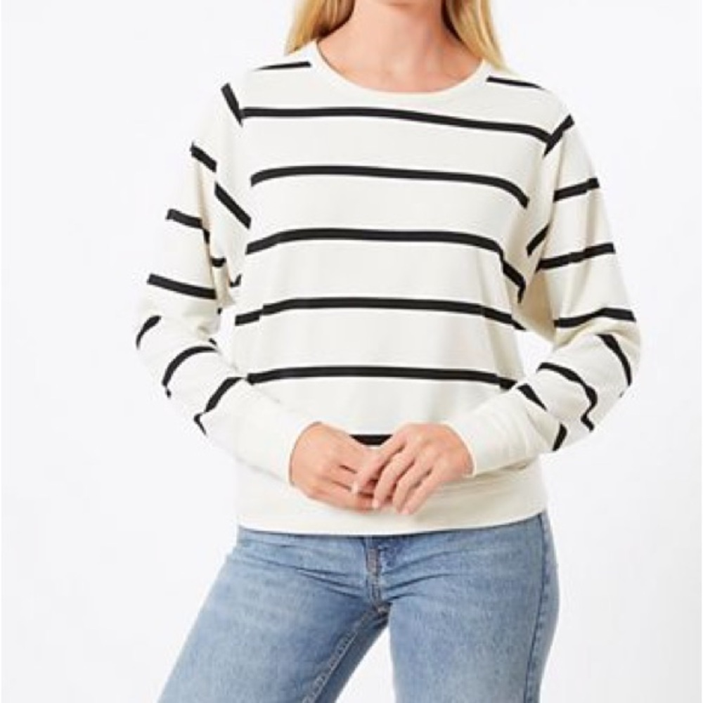 Cable & Gauge Striped Boxy Sweatshirt